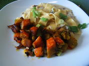 Kürbisgemüse mit Bandnudeln - Rezept - Bild Nr. 3877