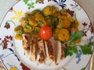 Hähnchenbrustfilet mit Pesto-Möhrenblüten - Rezept - Bild Nr. 3909