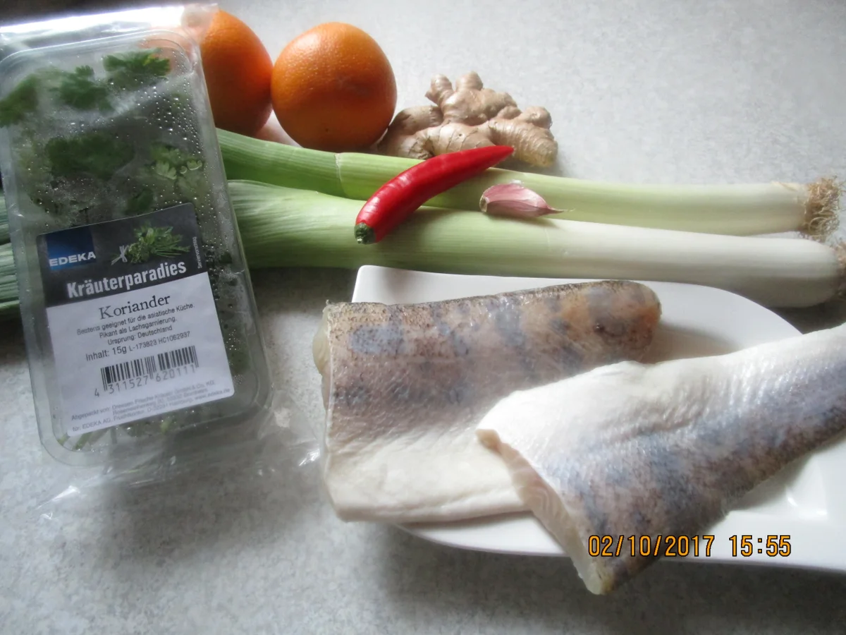 Rezept: Gebratener Zander auf Lauch-Orangenbett Bild Nr. 3920 Gebratener Zander auf Lauch-Orangenbett - Rezept - Bild Nr. 3920