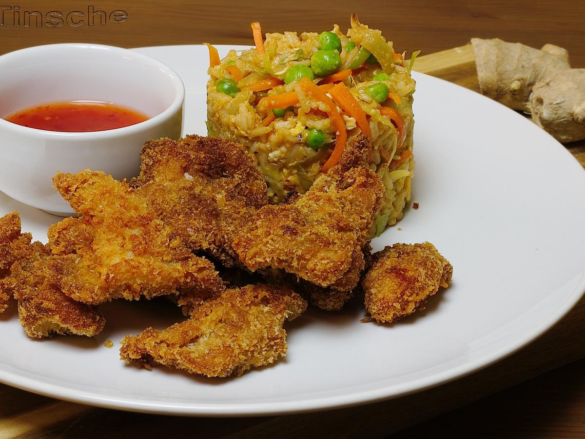 Knusprig, gebackenes Hähnchen mit Bratreis - einfach - von sTinsche Knusprig, gebackenes Hähnchen mit Bratreis - einfach - von sTinsche