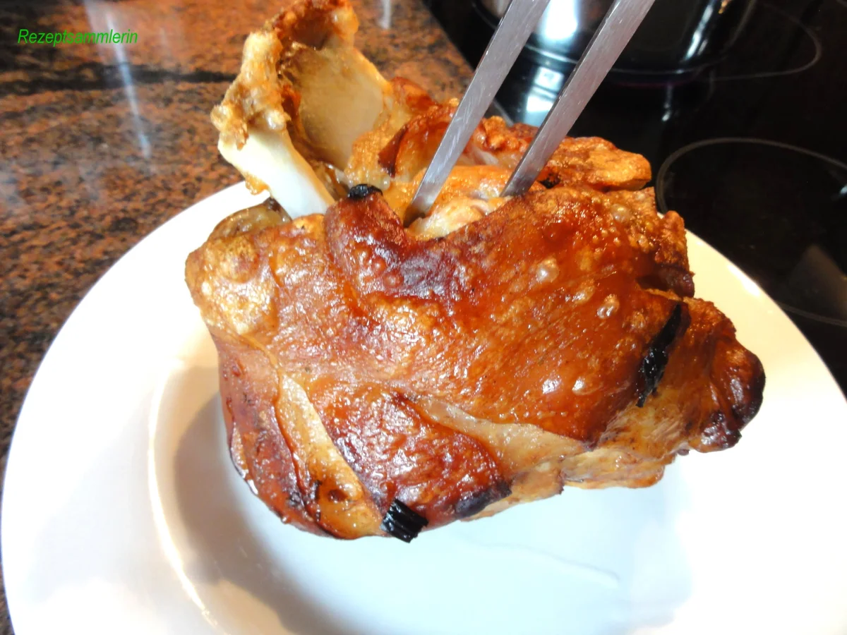 Rezept: Fleisch: SCHWEINSHAXE aus dem Römertopf Bild Nr. 3987 Fleisch: SCHWEINSHAXE aus dem Römertopf - Rezept - Bild Nr. 3987