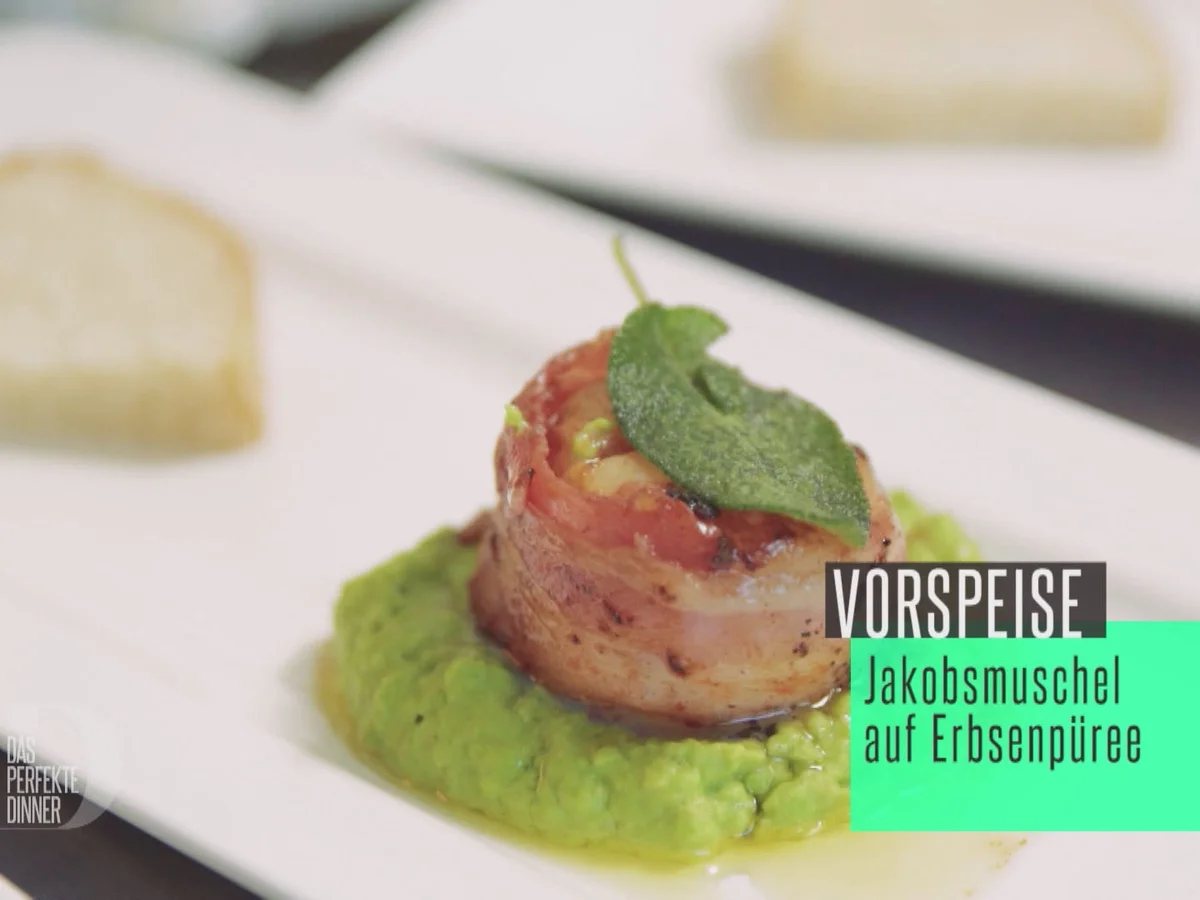 Jakobsmuscheln auf Erbsenpüree mit selbstgebackenem Ciabatta - Rezept - Bild Nr. 2