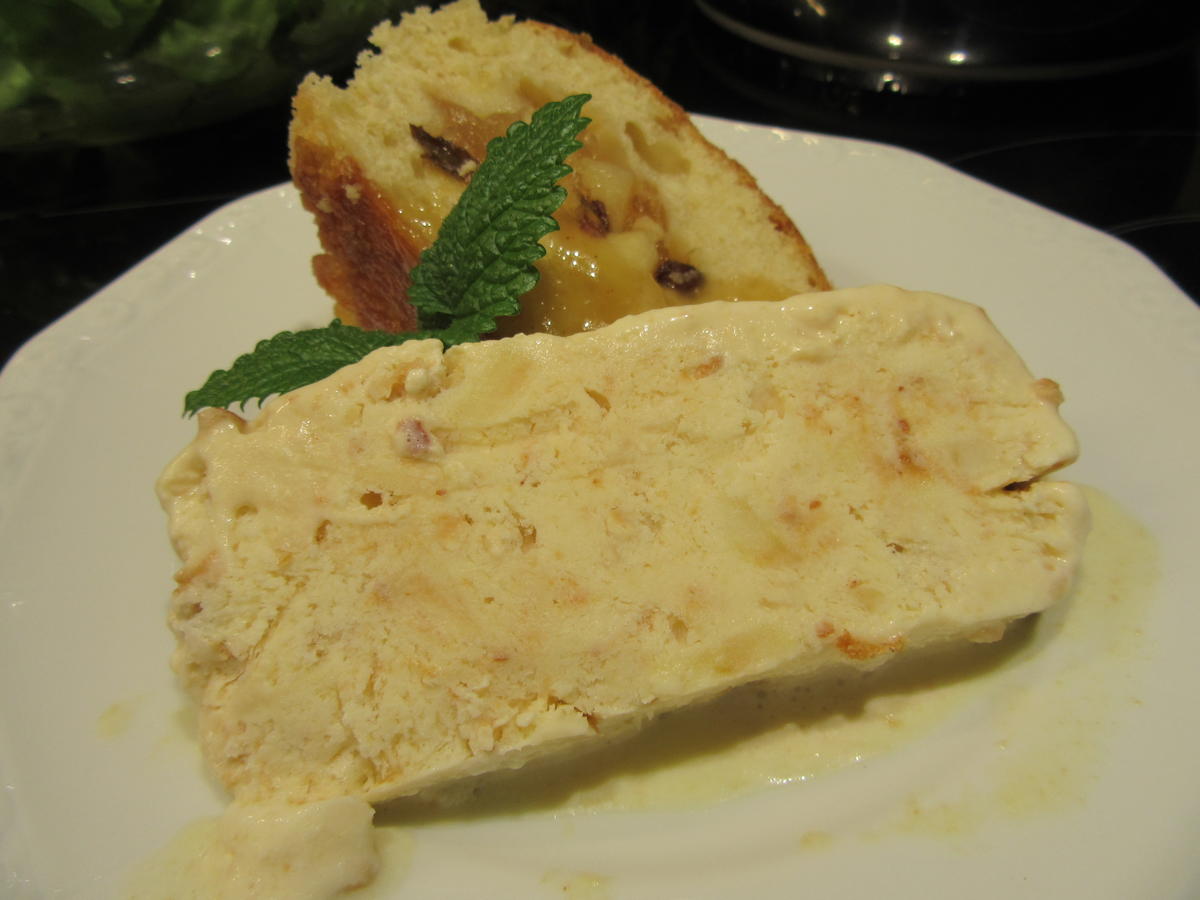 Dessert: Apfel-Amaretto-Eis mit Karamellsoße und Zimbuchtel - Rezept - Bild Nr. 4234