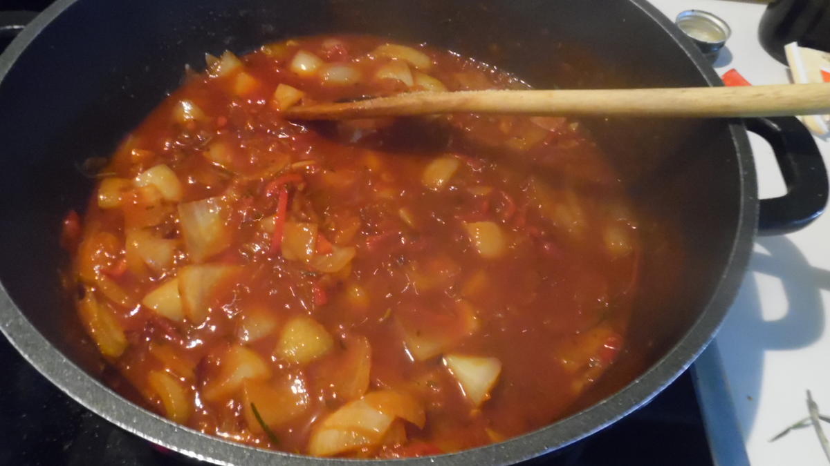 Zanderfilet mit fruchtig-scharferer Peperonata und Basilikum-Reis - Rezept - Bild Nr. 4236