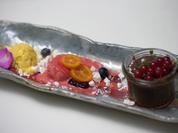 Nougat Törtchen mit Mandelstücken, Mango-Pfirsicheis und Himbeeren-Ingwer Sorbet - Rezept - Bild Nr. 2