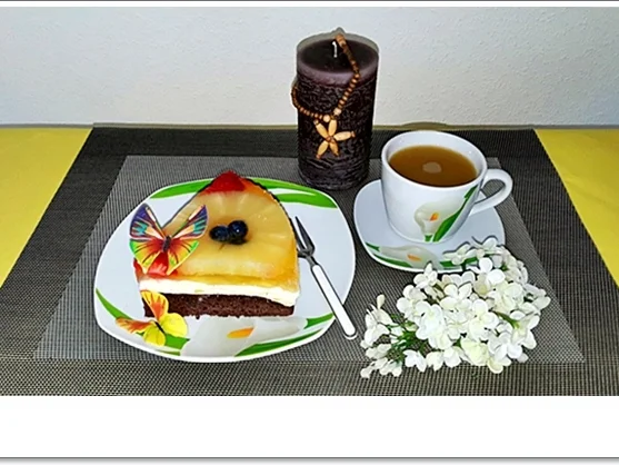 Obsttorte mit Quark-Puddingcreme-Füllung - Rezept - Bild Nr. 4362