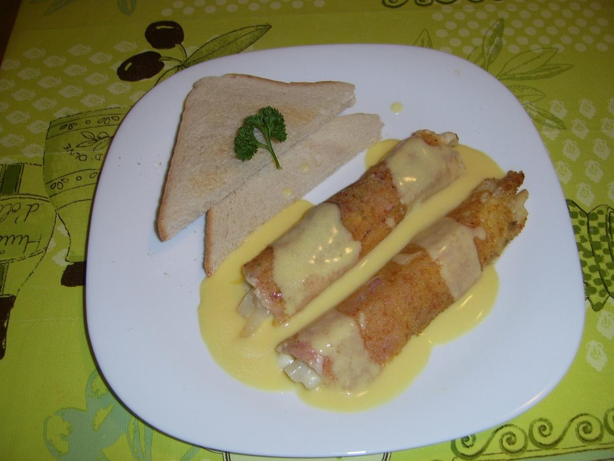 Bilder für Spargel Schinken Käse nach Wiener-Art - Rezept