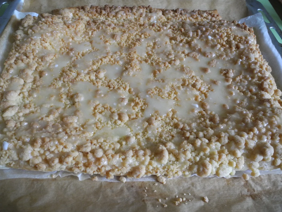 Blätterteig - Streußel - Kuchen mit Orangen/Zitronenguss "Prasselkuchen" - Rezept - Bild Nr. 4348