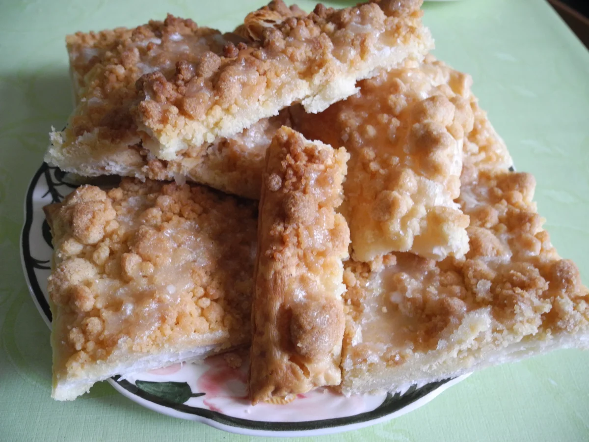 Blätterteig - Streußel - Kuchen mit Orangen/Zitronenguss "Prasselkuchen" - Rezept - Bild Nr. 4350