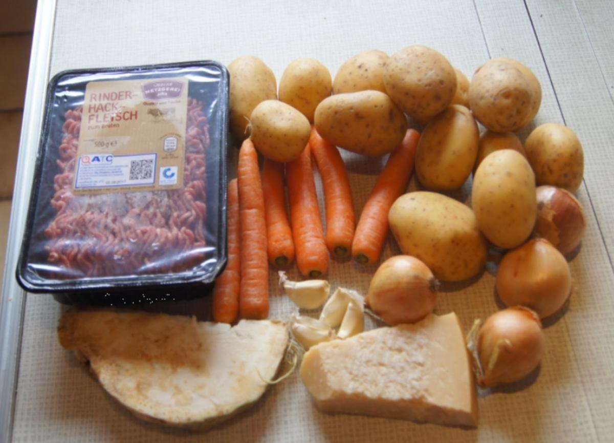 Überbackenes Rinder-Gemüse-Hackfleisch mit Kartoffelstampf - Rezept - Bild Nr. 4344