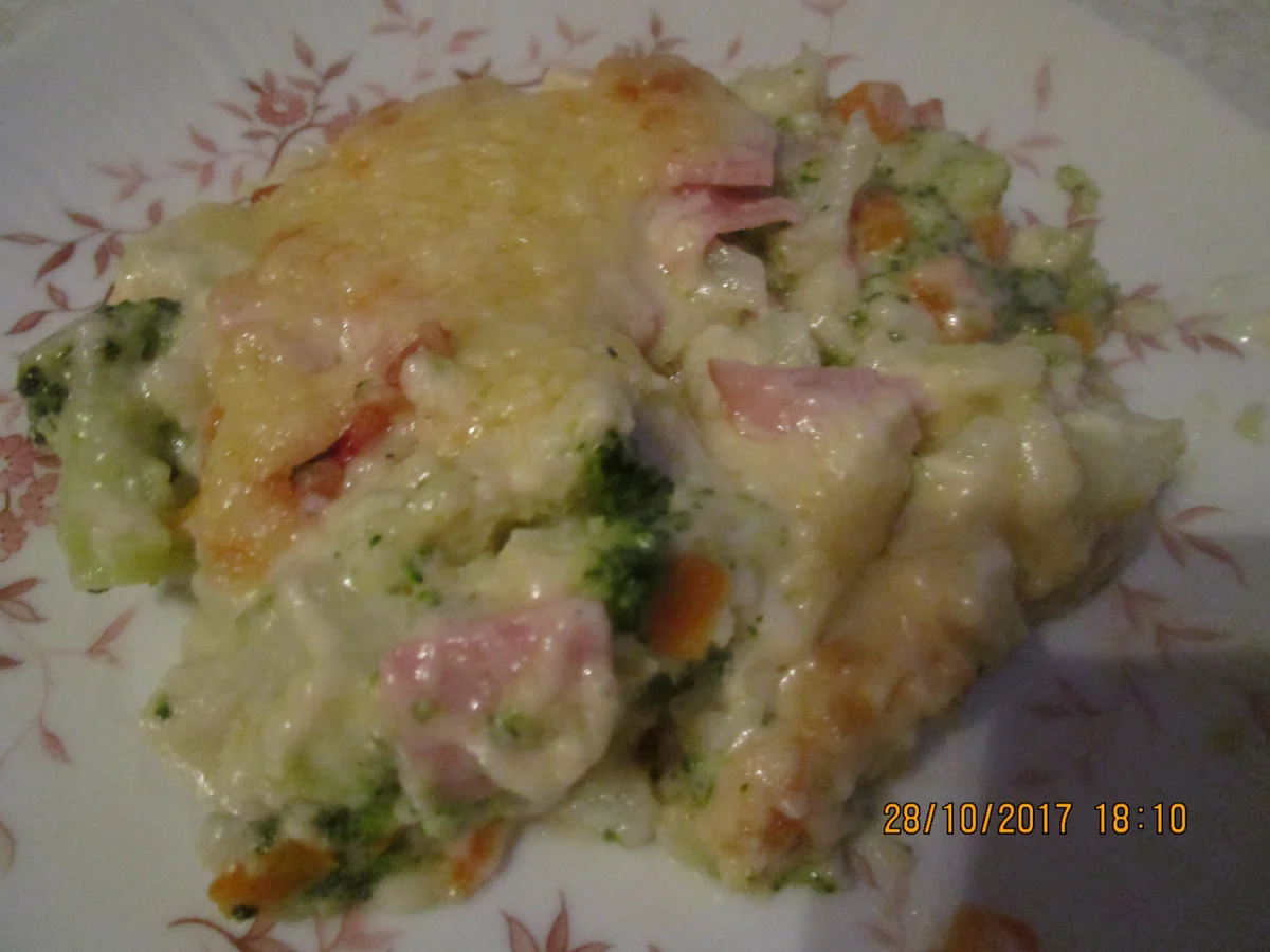 Auflauf: Blumenkohl + Brokkoli + gekochter Schinken - Rezept - Bild Nr. 4343