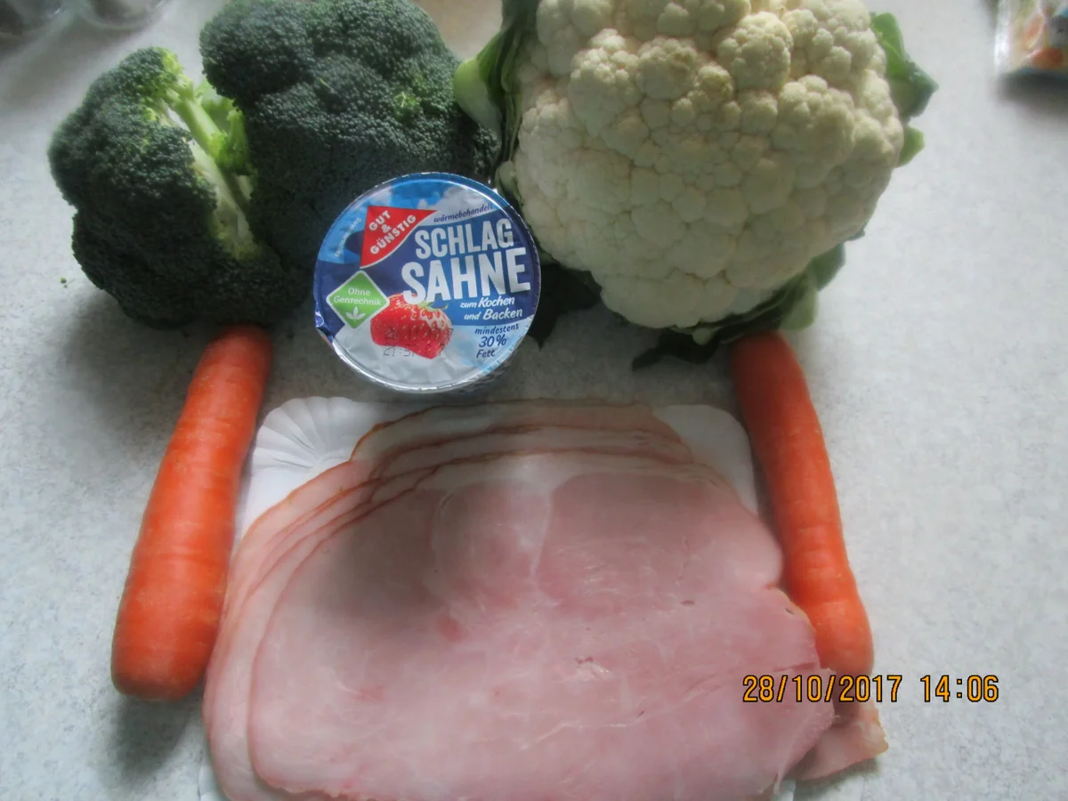 Auflauf: Blumenkohl + Brokkoli + gekochter Schinken - Rezept - Bild Nr. 4344