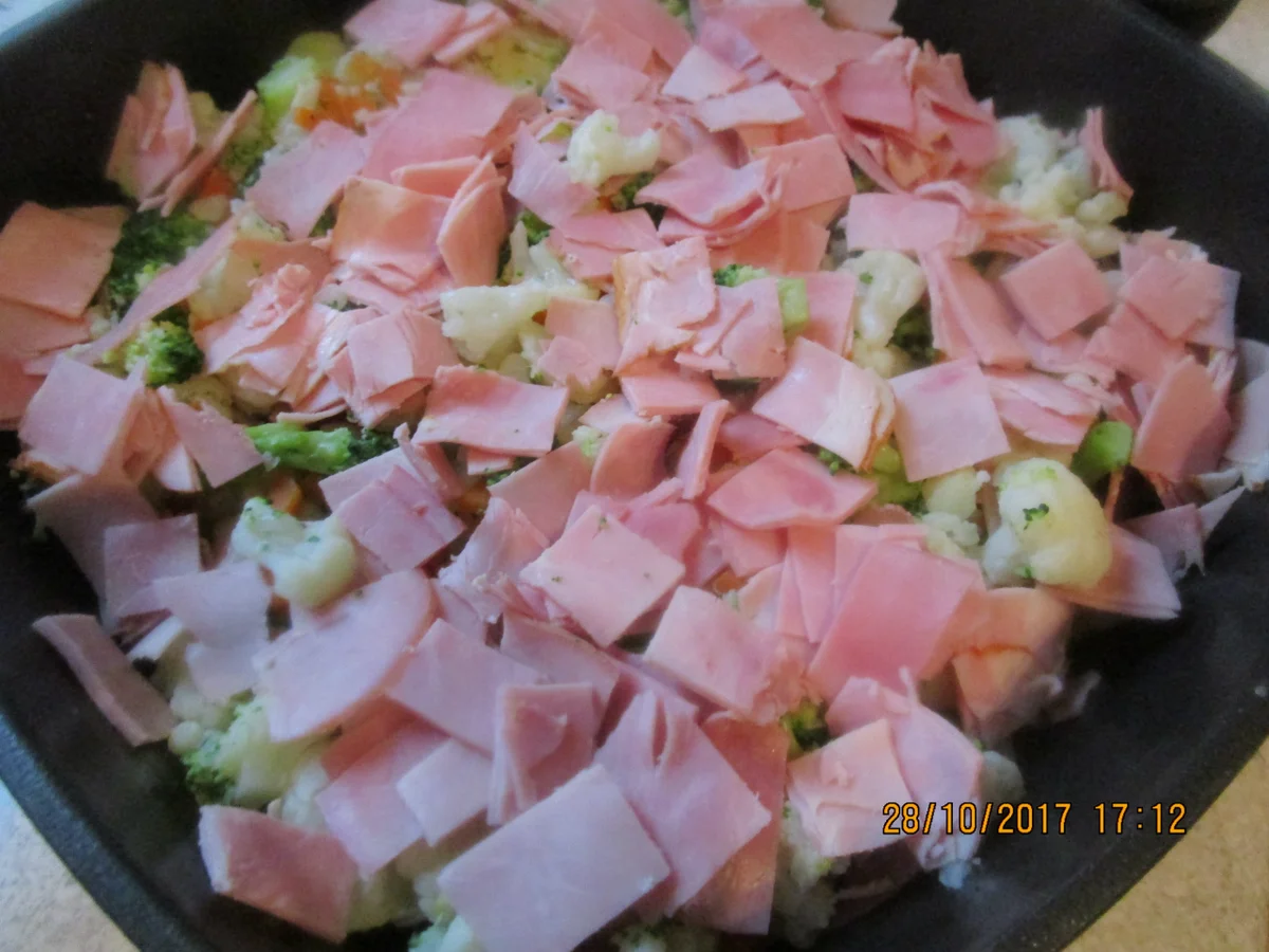 Auflauf: Blumenkohl + Brokkoli + gekochter Schinken - Rezept - Bild Nr. 4357