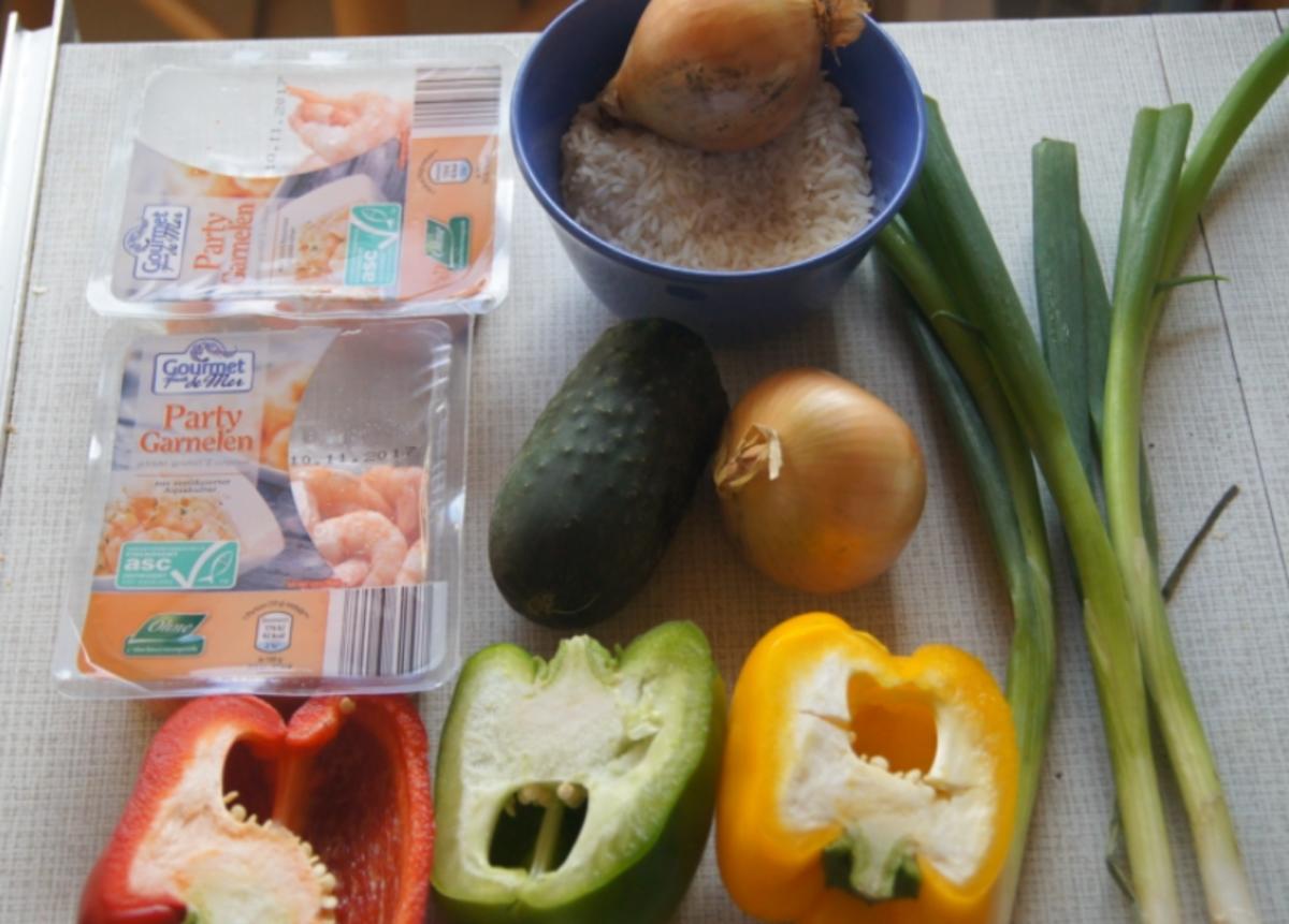 Süß-saures Gemüse-Garnelen-Curry mit Curry-Reis - Rezept - Bild Nr. 4366