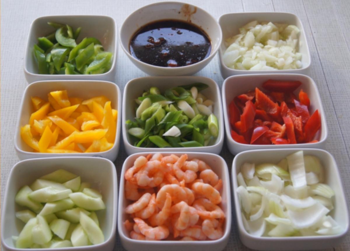 Süß-saures Gemüse-Garnelen-Curry mit Curry-Reis - Rezept - Bild Nr. 4367
