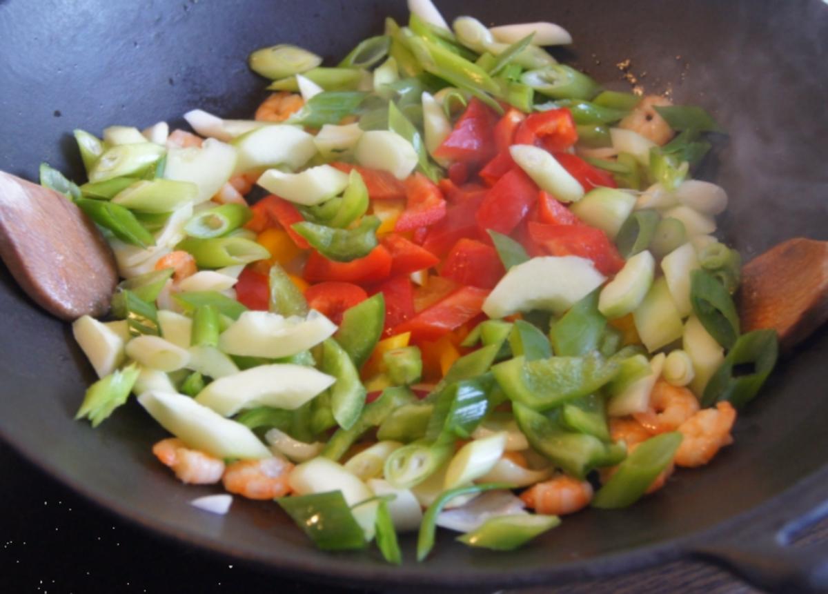 Süß-saures Gemüse-Garnelen-Curry mit Curry-Reis - Rezept - Bild Nr. 4371