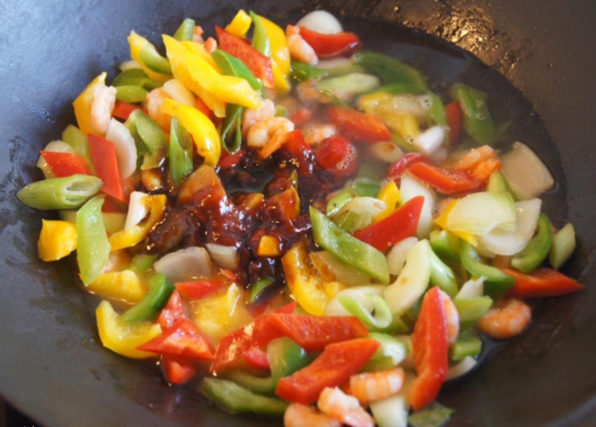 Süß-saures Gemüse-Garnelen-Curry mit Curry-Reis - Rezept - Bild Nr. 4372