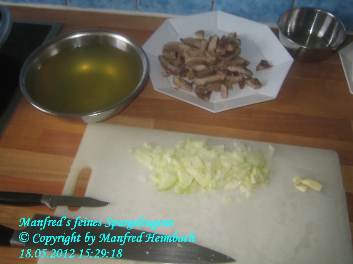Spargel – Spargelragout mit gegrillten Streifen vom Wildschweinnackensteak - Rezept - Bild Nr. 4384