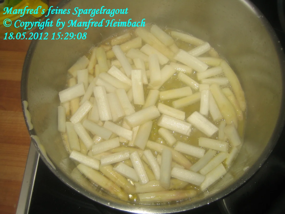 Spargel – Spargelragout mit gegrillten Streifen vom Wildschweinnackensteak - Rezept - Bild Nr. 4385