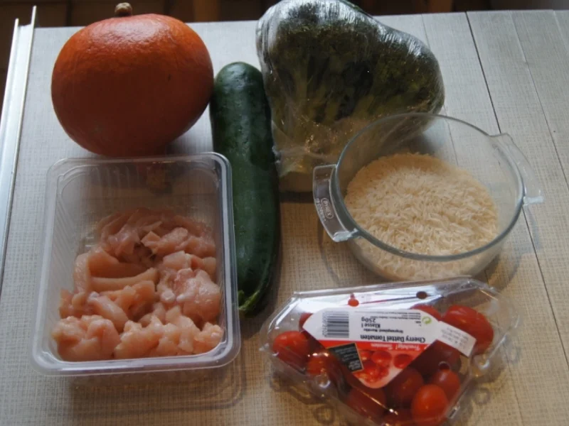 Rezept: Kürbis-Gemüse-Hähnchenbrustfilet-Wok süß-sauer mit Basmatireis Bild Nr. 4412 Kürbis-Gemüse-Hähnchenbrustfilet-Wok süß-sauer mit Basmatireis - Rezept - Bild Nr. 4412