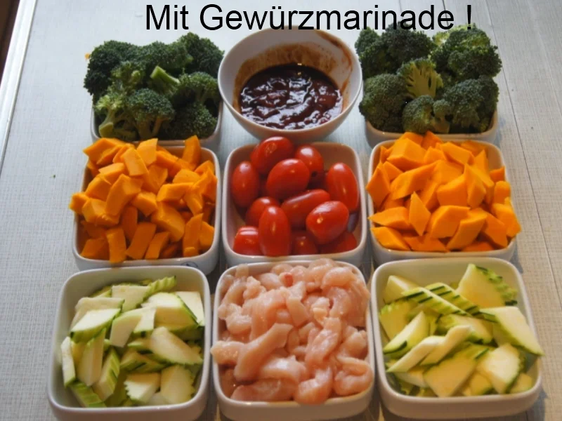 Rezept: Kürbis-Gemüse-Hähnchenbrustfilet-Wok süß-sauer mit Basmatireis Bild Nr. 4417 Kürbis-Gemüse-Hähnchenbrustfilet-Wok süß-sauer mit Basmatireis - Rezept - Bild Nr. 4417