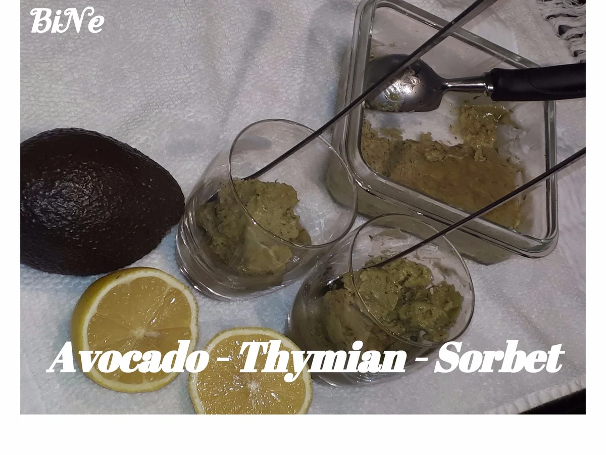 Rezept: BiNe` S AVOCADO - THYMIAN - SORBET Bild Nr. 5 BiNe` S AVOCADO - THYMIAN - SORBET - Rezept - Bild Nr. 5