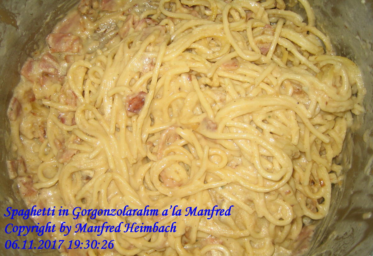 Nudeln – Spaghetti in Gorgonzolarahm a’la Manfred - Rezept - Bild Nr. 2