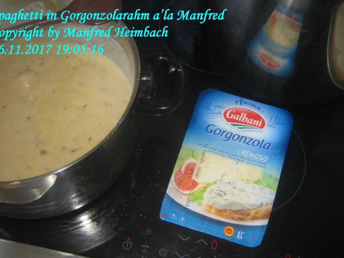 Rezept: Nudeln – Spaghetti in Gorgonzolarahm a’la Manfred Bild Nr. 4 Nudeln – Spaghetti in Gorgonzolarahm a’la Manfred - Rezept - Bild Nr. 4