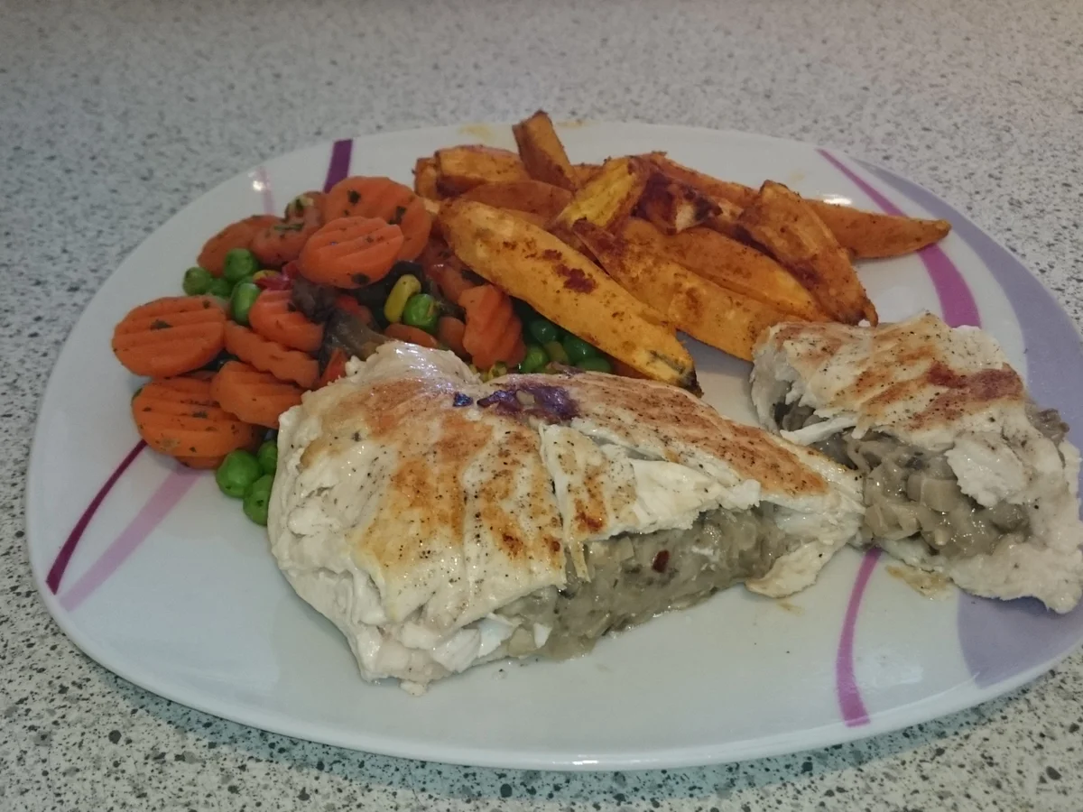 Rezept: Hähnchenbrust mit Champignon-Füllung Bild Nr. 4482 Hähnchenbrust mit Champignon-Füllung - Rezept - Bild Nr. 4482