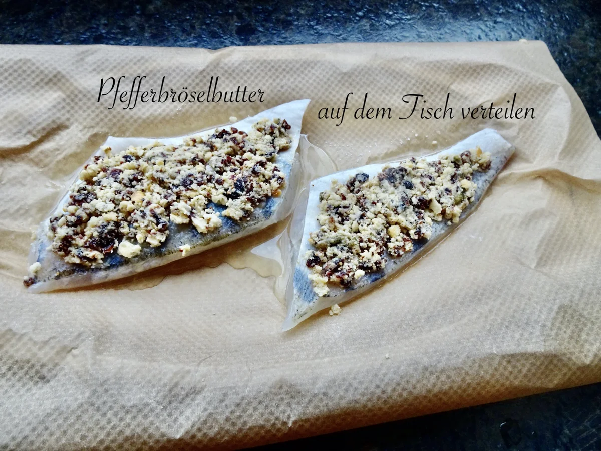Zanderfilet mit fruchtiger Pfefferbröselkruste - Rezept - Bild Nr. 15358