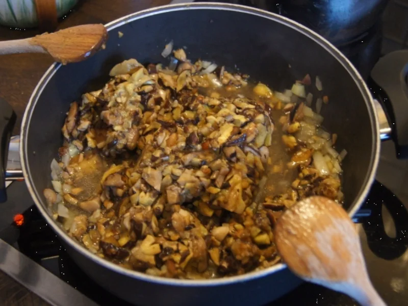 Gefüllte Spitzpaprika auf Waldpilzrahmsauce mit herzhaften Sellerie-Kartoffelstampf - Rezept - Bild Nr. 4475