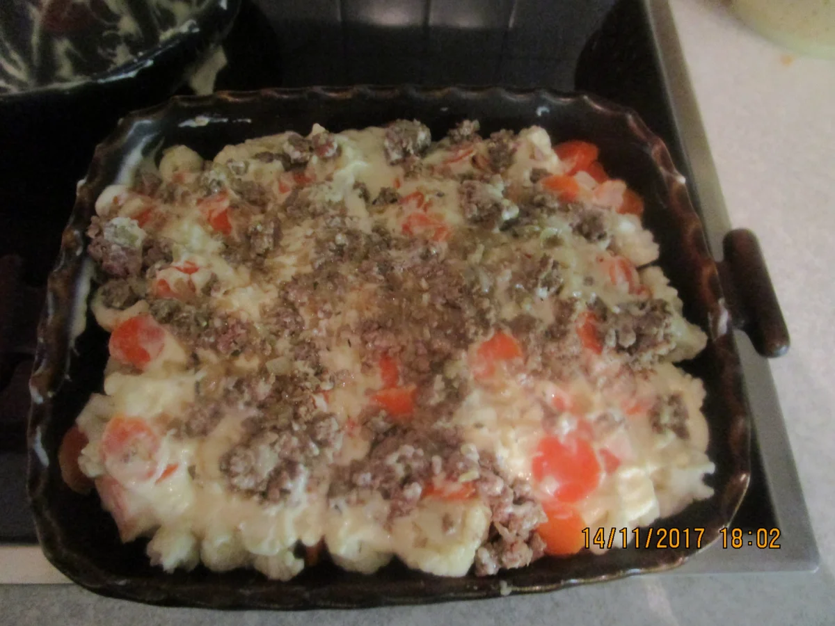 Rezept: Auflauf: Hack-Blumenkohl-Möhren Bild Nr. 4558 Auflauf: Hack-Blumenkohl-Möhren - Rezept - Bild Nr. 4558