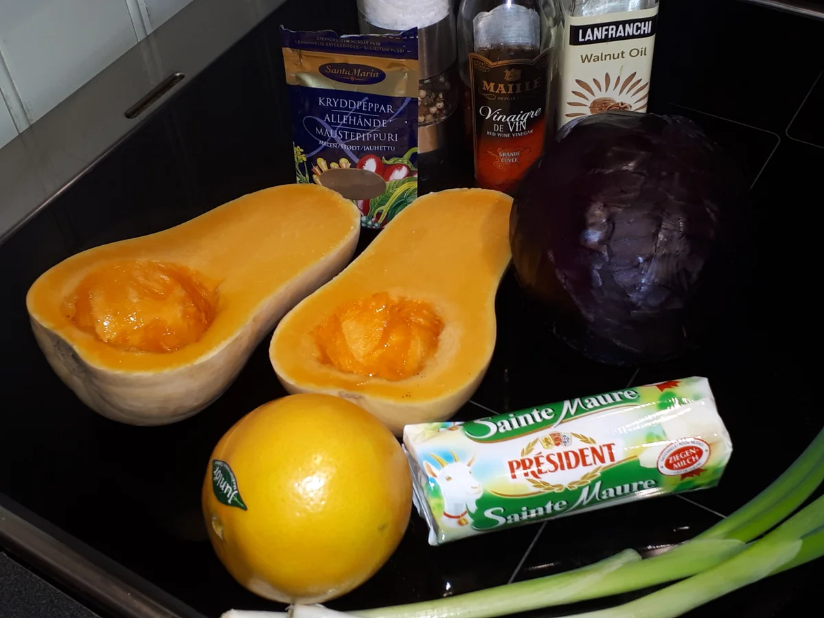 BiNe` S KÜRBIS MIT ZIEGENKÄSE, ROTKRAUT & ORANGE - Rezept - Bild Nr. 4550