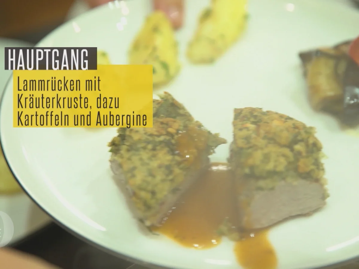Rezept: Lammrücken mit Kräuterkruste, dazu Salzkartoffeln Bild Nr. 4571 Lammrücken mit Kräuterkruste, dazu Salzkartoffeln - Rezept - Bild Nr. 4571