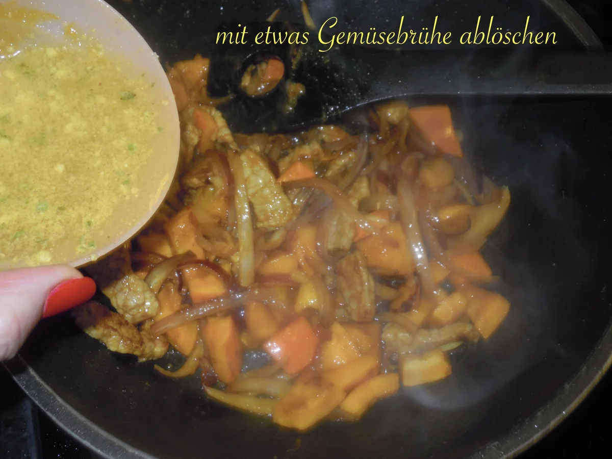 Kalbgeschnetzeltes in Curry Kokos Erdnuss Sauce - Rezept - Bild Nr. 4630