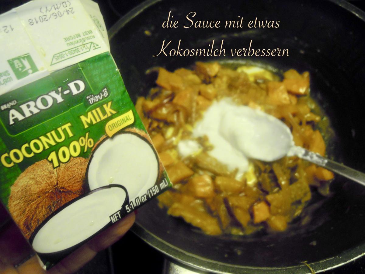 Kalbgeschnetzeltes in Curry Kokos Erdnuss Sauce - Rezept - Bild Nr. 4631