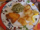 Ausgebackenes Seelachsfilet mit Rösti-Ecken und Rahmerbsen - Rezept - Bild Nr. 4628