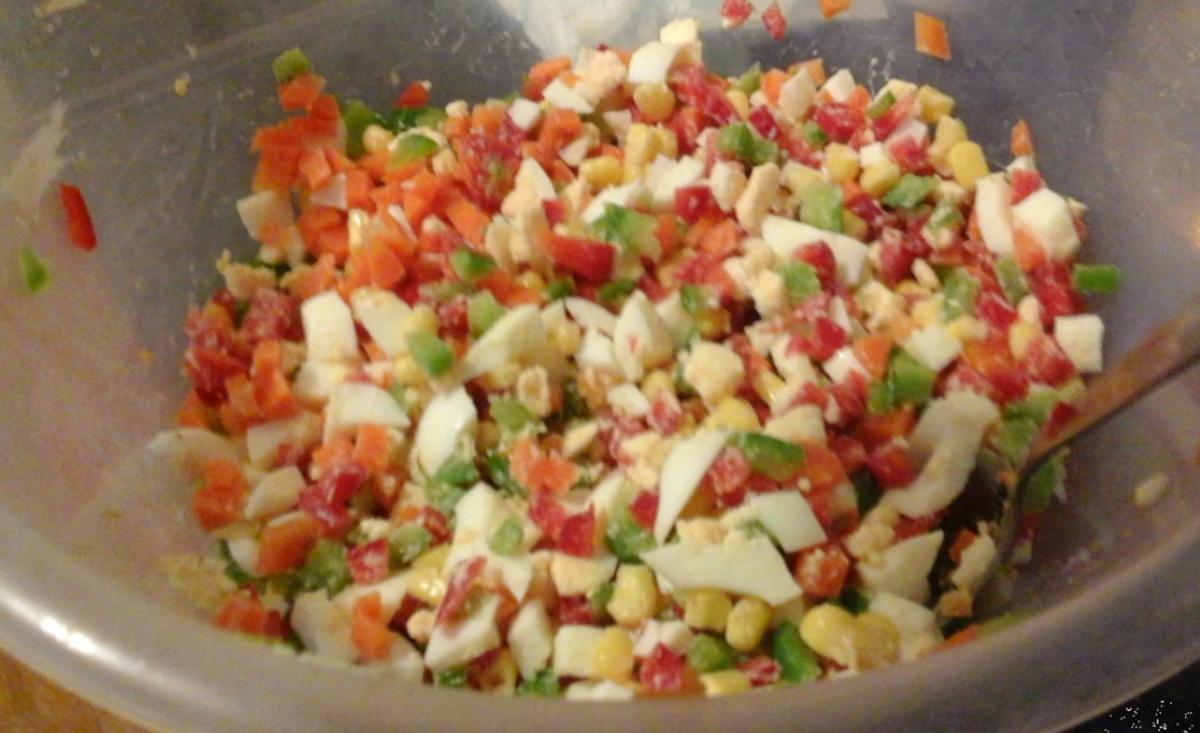 Nudel-Eier-Salat mit Gemüse - Rezept - Bild Nr. 4