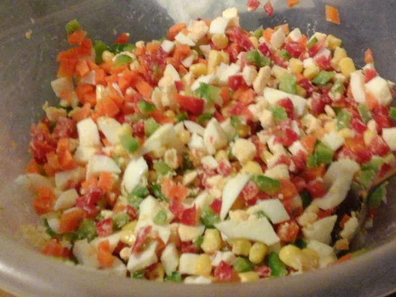 Nudel-Eier-Salat mit Gemüse - Rezept - Bild Nr. 4