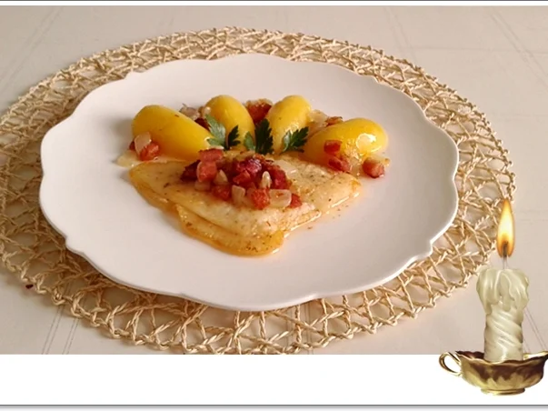 Rezept: Gebratene Scholle nach Finkenwerder Art mit Salzkartoffeln Bild Nr. 4645 Gebratene Scholle nach Finkenwerder Art mit Salzkartoffeln - Rezept - Bild Nr. 4645