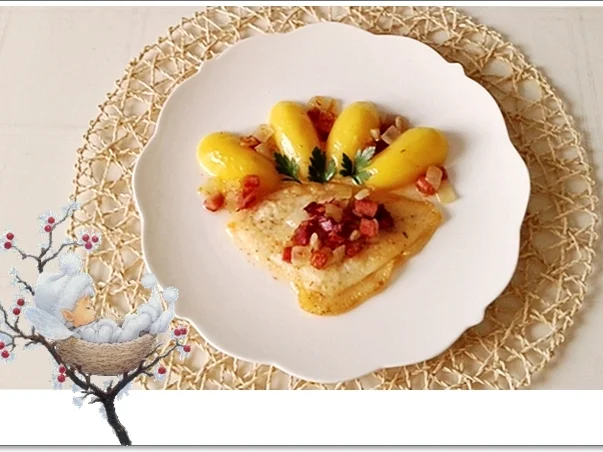 Rezept: Gebratene Scholle nach Finkenwerder Art mit Salzkartoffeln Bild Nr. 4647 Gebratene Scholle nach Finkenwerder Art mit Salzkartoffeln - Rezept - Bild Nr. 4647