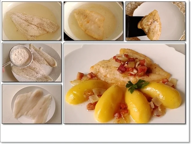 Rezept: Gebratene Scholle nach Finkenwerder Art mit Salzkartoffeln Bild Nr. 4654 Gebratene Scholle nach Finkenwerder Art mit Salzkartoffeln - Rezept - Bild Nr. 4654