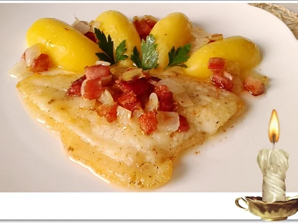 Rezept: Gebratene Scholle nach Finkenwerder Art mit Salzkartoffeln Bild Nr. 4659 Gebratene Scholle nach Finkenwerder Art mit Salzkartoffeln - Rezept - Bild Nr. 4659