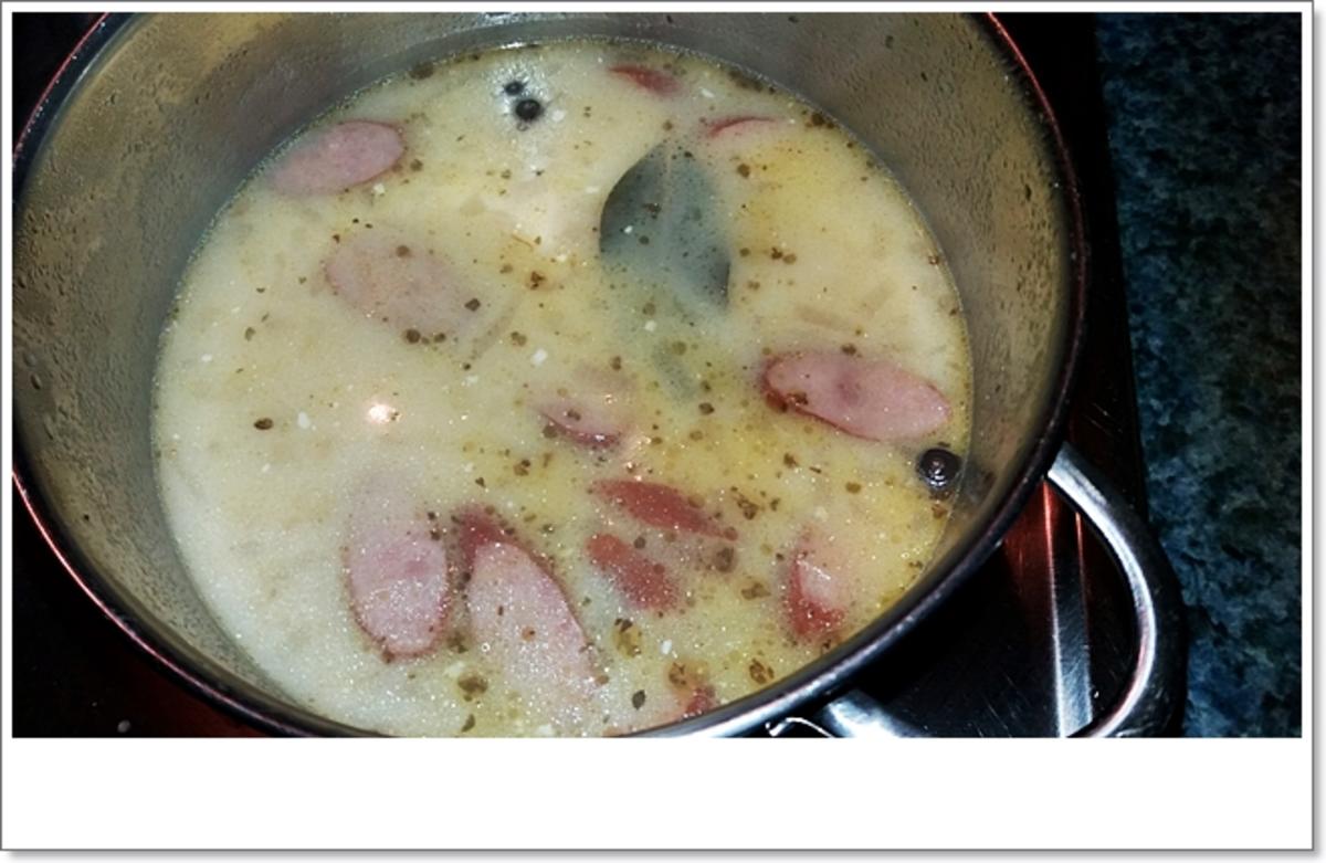 Kartoffelsuppe mit Würstchen & mit Crème fraîche verfeinert - Rezept - Bild Nr. 4656