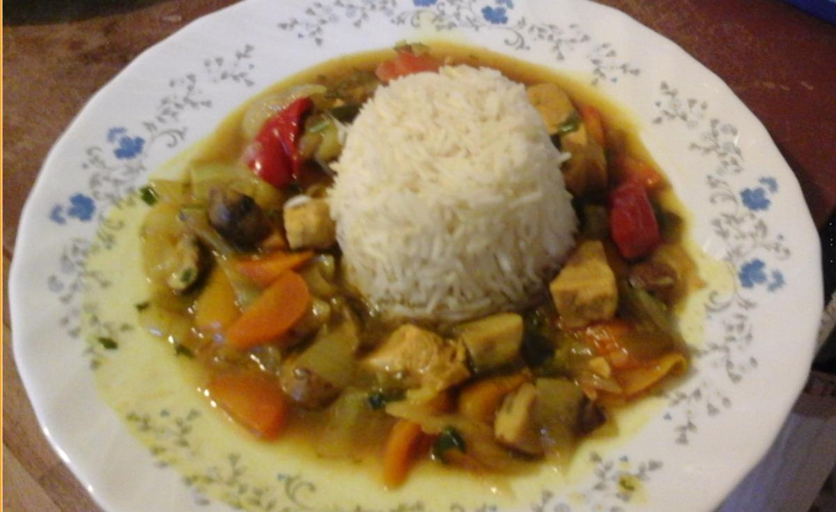 Bilder für Hähnchenbrustfiletcurry mit Gemüse im Wok - Rezept