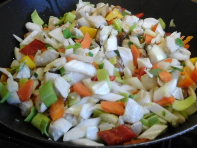 Rezept: Hähnchenbrustfiletcurry mit Gemüse im Wok Bild Nr. 4655 Hähnchenbrustfiletcurry mit Gemüse im Wok - Rezept - Bild Nr. 4655