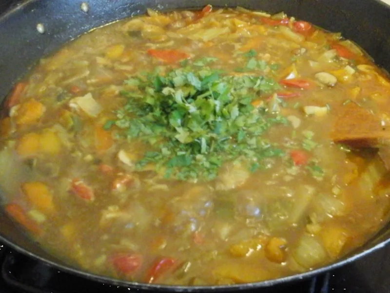 Rezept: Hähnchenbrustfiletcurry mit Gemüse im Wok Bild Nr. 4657 Hähnchenbrustfiletcurry mit Gemüse im Wok - Rezept - Bild Nr. 4657