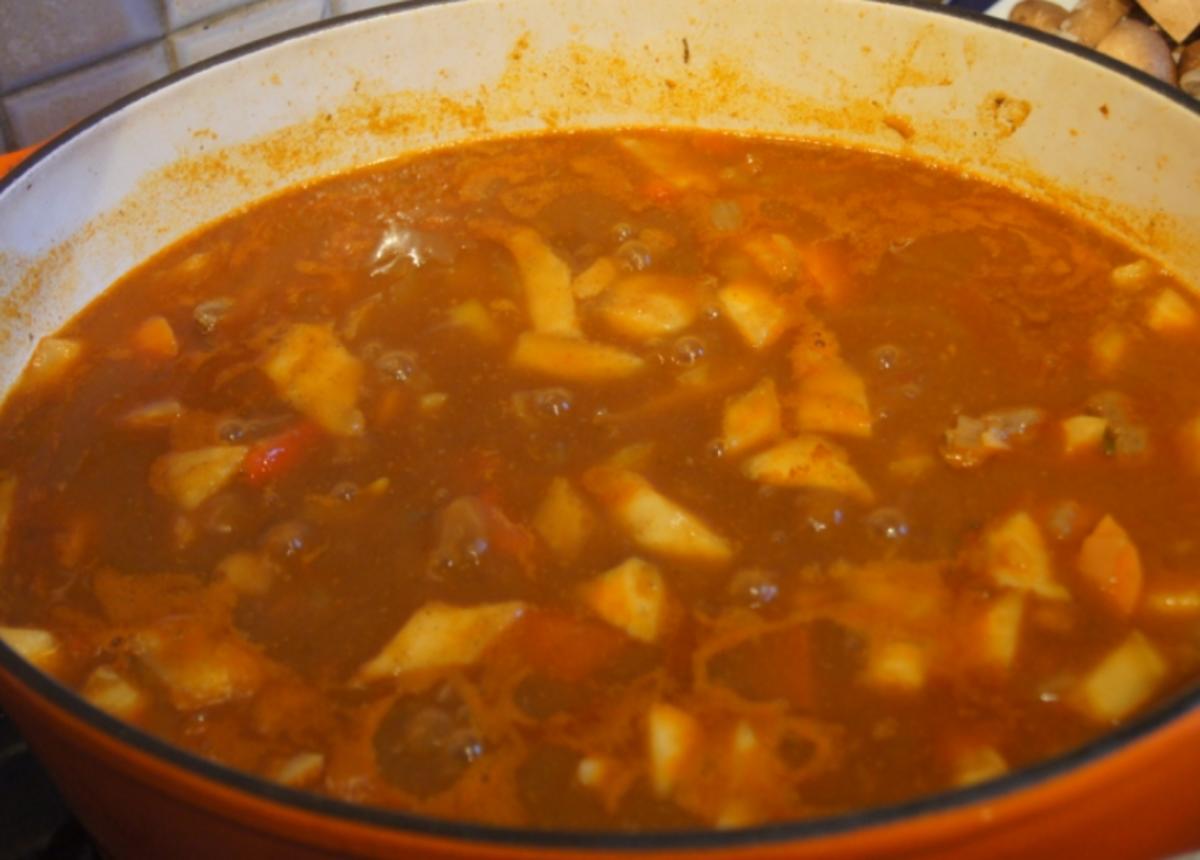 Rindergulasch ( Suppe )  mit Gemüsemix, Brokkoli und Kartoffeln - Rezept - Bild Nr. 4718