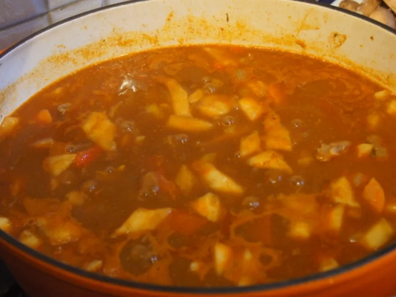 Rindergulasch ( Suppe )  mit Gemüsemix, Brokkoli und Kartoffeln - Rezept - Bild Nr. 4718