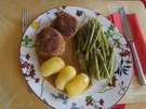 Fleischpflanzerl mit Sauce, Butterbohnen und Drillingen - Rezept - Bild Nr. 4709